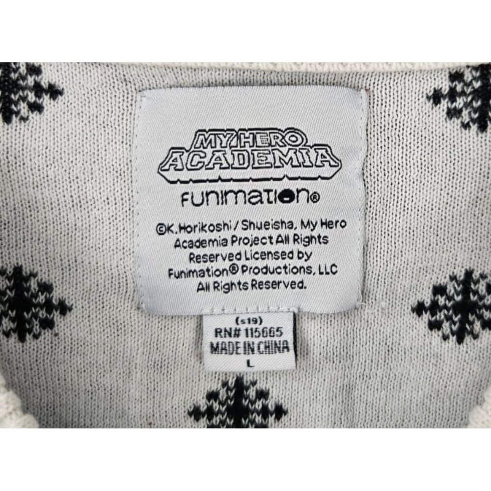 MY HERO ACADEMIA Funimation A-1 Class Sweater Sz L Turquoise Black White - Picture 3 of 7